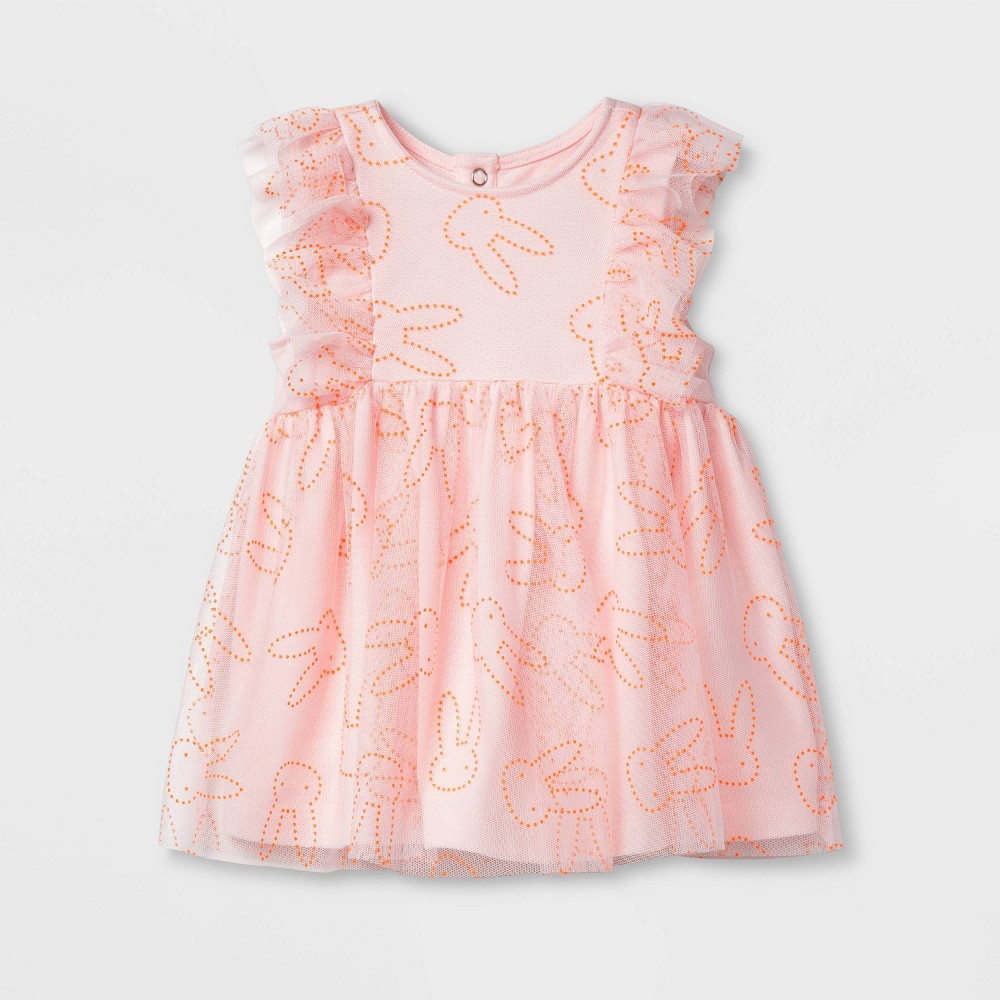 Baby Girls' Bunny Dew Drop Dress - Cat & Jack Pink Newborn, Girl's was $15.99 now $7.19 (55.0% off)