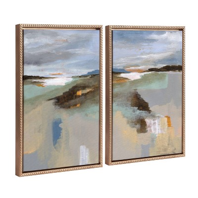 Kate & Laurel All Things Decor (Set of 2) Sylvie Big Sur I and II Framed Canvas Arts by Nikita Jariwala