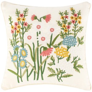 Viviana Flower Emboidered Pillow - Levtex Home - 1 of 4