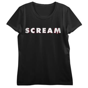 Scream Title Logo Women's Black Short Sleeve Crew Neck Tee