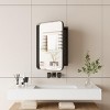 SEVOBAL Bathroom Storage Cabinet Recessed Metal Framed Medicine Cabinet with Mirror and Adjustable Shelves, Black, 15.74"*4.72"*23.6" - 3 of 4