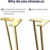 Aoibox 8 Inch Metal Hairpin Furniture Legs Gold Set of 4 with Rubber Floor Protectors for Table and DIY Projects - 4 of 4