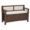 44.5” Carlton Solid Wood Faux Leather Upholstered Padded Storage Bench - Linon - 2 of 4