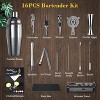 Warmounts Premium Coating Cocktail Shaker Set 16-Piece Bartender Kit Drink Mixer Set For Drink Bar Party Black - 2 of 4