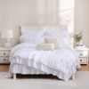 Ruffle Pintuck Comforter Set Bed in a Bag – 10-Piece Farmhouse Shabby Chic Bedding with Sheets, Pillowcases & Decorative Covers - 2 of 4