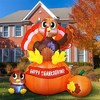 Joyfy 6 ft Thanksgiving Inflatable Turkey with LED Light Up, Blow Up Turkey for Thanksgiving Autumn Family Party  Yard Garden Inflatable Decoration - 2 of 4