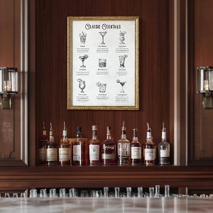 American Art Decor Classic Cocktails Printed Glass Framed Wall Decor - 1 of 4