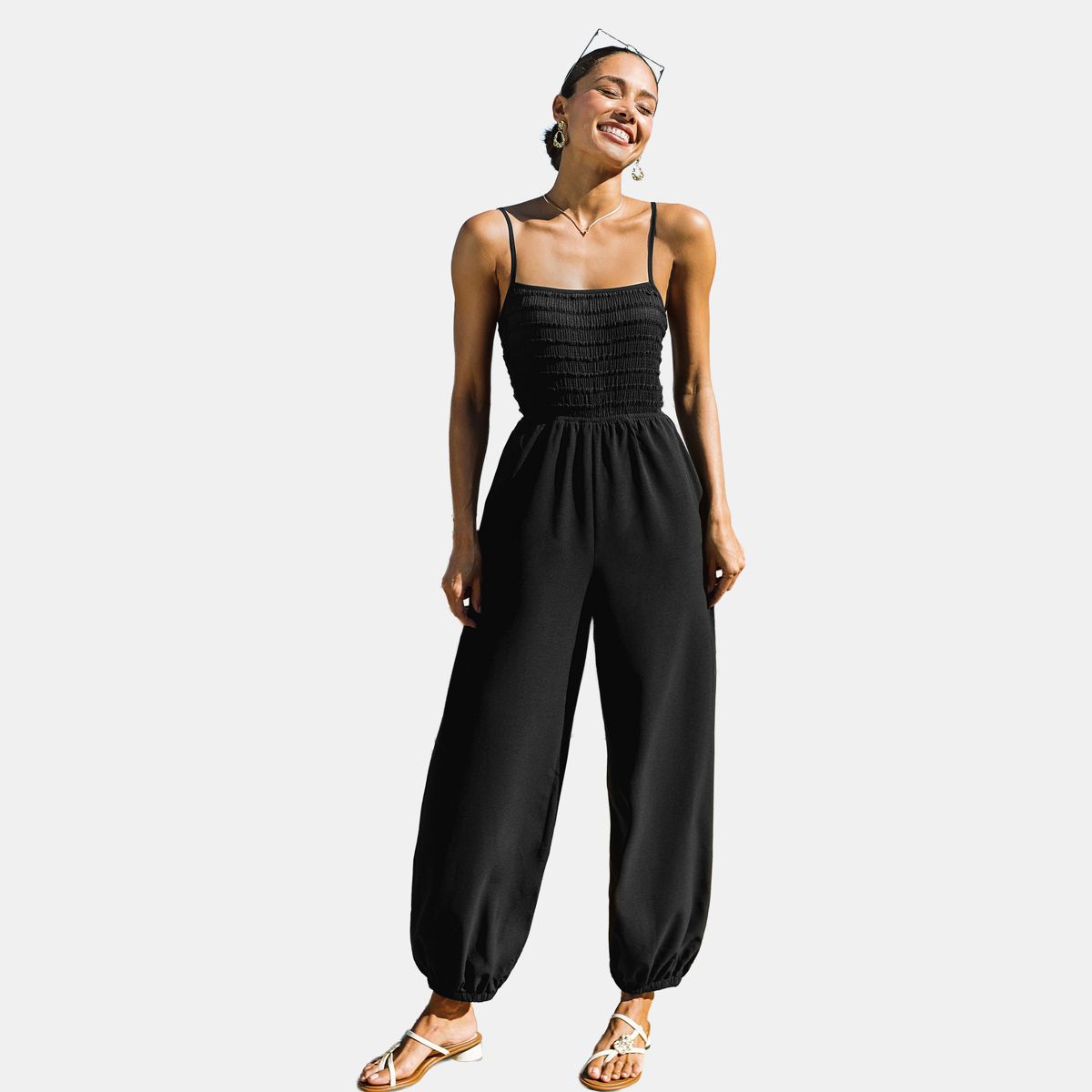Cupshe Women's Jumpsuit With Smocked Bodice