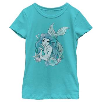 Girl's The Little Mermaid Ariel Under the Sea Portrait T-Shirt