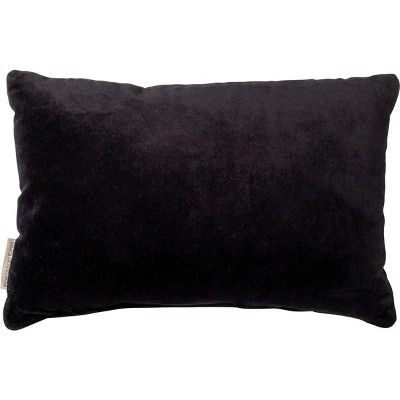 Velvet Black Embroidered Halloween Pillow 15" x 10"