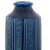 Blue Etched Terra Cotta Vase – 10.5"H – Decorative Indoor Vase By Melrose - 2 of 3