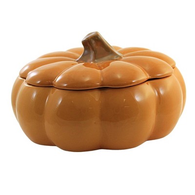 Tabletop 6.25" Pumpkin Cookie Jar Fall Halloween Thanksgiving Transpac  -  Decorative Jars