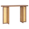MAYEERTY Rattan Console Table Narrow with Storage for Living Room Hallway Natural Wood Wash - 4 of 4