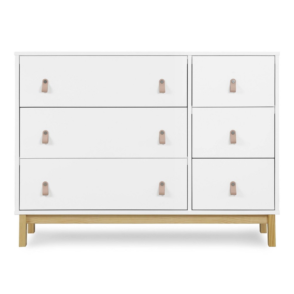 babyGap by Delta Children Legacy 6 Drawer Dresser with Leather Pulls and Interlocking Drawers - Bianca White/Natural -  89450741