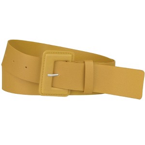 Allegra K Women's Plus Size Pure Adjustable Rectangle Buckle Wide Waist Belt for Dress 1 Pc - 1 of 4
