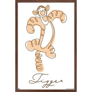 Trends International Disney Simple Moments Line Art - Tigger Framed Wall Poster Prints - 1 of 4