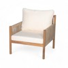 FATMOON Modern Outdoor Woven Lounge Chair with Solid Wood Frame and Comfortable Polyester Cushions, Perfect for Patio, Garden, or Balcony - 4 of 4