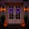 SEVOBAL Wreaths 24in Halloween-Themed Christmas Wreath Artificial Xmas Wreath with 100 PVC Tips for Wall Xmas Party Decorations, Purple, 24"*5"*24" - 2 of 4
