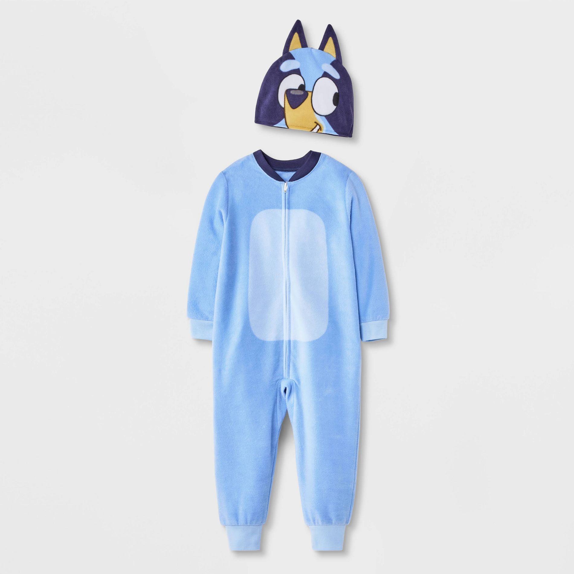 Toddler Boys' Bluey Long Sleeve Blanket Sleeper Halloween Footed Pajama - Blue