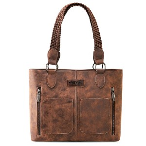 Tote Bag for Women Multi Pockets shoulder bag western purse Medium leather like Handbags with Woven Top-Handle WG78-G8317CF - 1 of 4