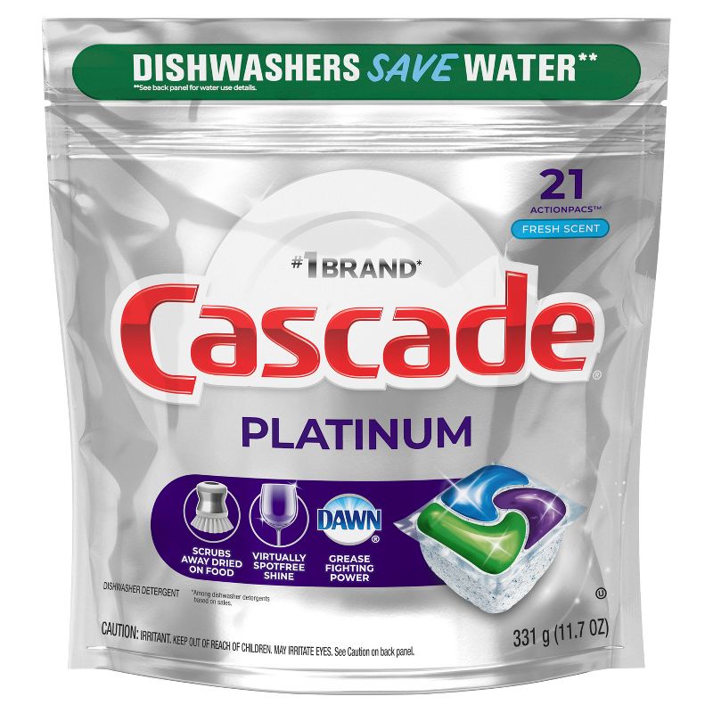 Cascade Platinum ActionPacs Dishwasher Detergents - Fresh Scent, 1 of 21