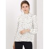 Allegra K Women's Vintage Ruffle Stand Collar Long Sleeves Polka Dots Blouse - 2 of 4