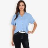 Anna-Kaci Women's Short Sleeve Button Down Shirt With Front Pocket And Notched Collar - 4 of 4