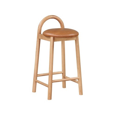 Meridian Furniture,Calvin Cognac Vegan Leather Stool