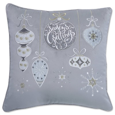 Throw Pillow Snow Family 16.5 in square NWT 