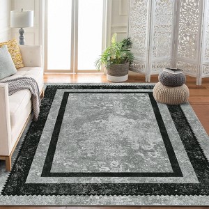Washable Rug Non Slip Entryway Mat - Soft Accent Throw Rug for Bedroom, Entry, Living Room, Non-Shedding - 1 of 4