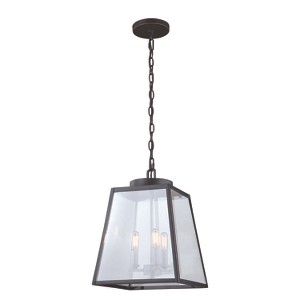 VAXCEL Grant Indoor Outdoor Farmhouse Mini Pendant Lantern Hanging Ceiling Light with Clear Glass Panels - 1 of 4
