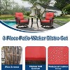3 Pieces Outdoor Swivel Patio Rocking Chairs, Outdoor Wicker Patio Furniture, 2 Glider Chairs & Side Table, for Backyard, Garden, Balcony, Deck - 4 of 4