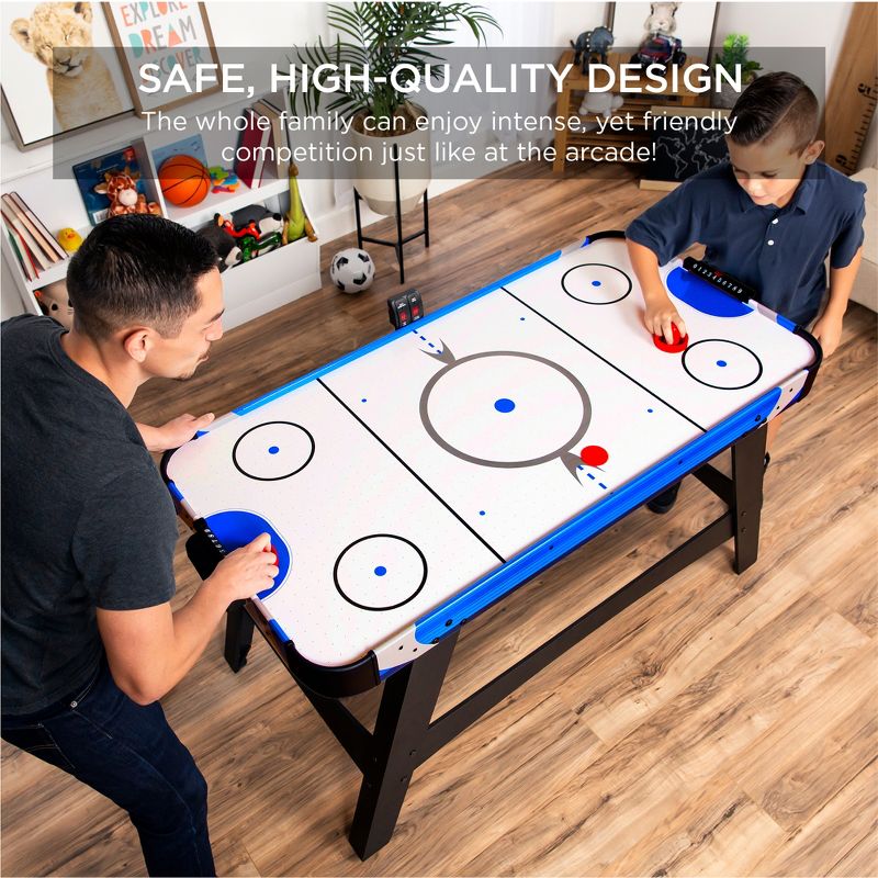 Best Choice Products 58in Mid-Size Air Hockey Table for Game Room w/ 2 Pucks, 2 Pushers, LED Score Board, 12V Motor, 3 of 9