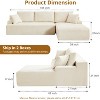 Modular Sectional Sofa, 106" Modular Cloud Couch, L-Shaped Corduroy Sectional Sofa with Chaise, No Assembly, Ultra-Plush Comfort - 3 of 4
