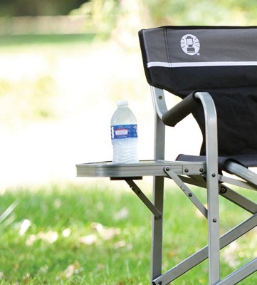 Coleman outpost breeze portable folding deck best sale chair with side table