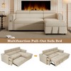 96" Convertible L-Shape Pull-Out Sectional Sofa Bed with Adjustable Headrest, Wireless Charging, Cup Holders & Hidden Storage - 2 of 4