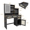 Dressing table with 3 colours of light and opening mirror, 4 drawers and 1 cupboard - 2 of 4