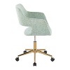 TiramisuBest Contemporary Light Green Fabric Task Chair, Adjustable Height, Swivel, Cushioned, Gold Base & Casters (Indoor, Assembly Required) - 2 of 4