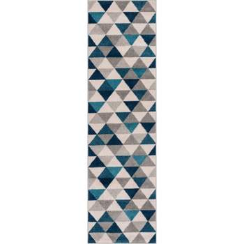 Isometry Modern Geometric Triangle Soft Area Rug