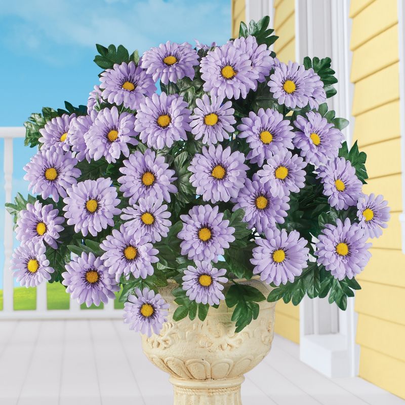 Collections Etc Pastel Daisy Bushes Set Of 3, 2 of 5