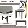 6 Piece Dining Set with Wooden Rectangular Table, 4 Upholstered Chairs and Bench, Family Kitchen Dining Furniture - 3 of 4