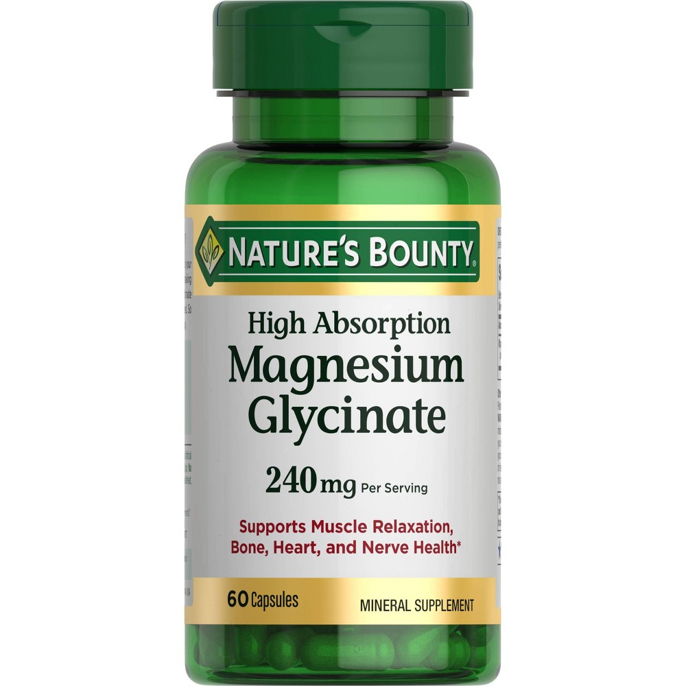 Photos - Vitamins & Minerals Natures Bounty Nature's Bounty Magnesium Glycinate 240mg High Absorption Capsules - 60ct 