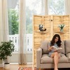 MAYEERTY Freestanding Room Divider, 5.6Ft Wood Privacy Screen with Shelves - 3 of 4