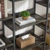 Triple Wide 5-shelf Bookshelves Industrial Retro Wooden Style Home and Office Large Open Bookshelves - 3 of 4