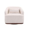 CAVINAS 360° Swivel Barrel Chair,Plush Polyester Blend Accent Arm Chair with Rotating Metal Base for Bedroom,Living Room,Office,Hotel - 2 of 4