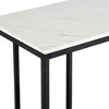 55 Downing Street Addy Modern Iron Rectangular Console Table 52 1/4" x 14" Black Geometrical White Stone Tabletop for Living Room - 3 of 4