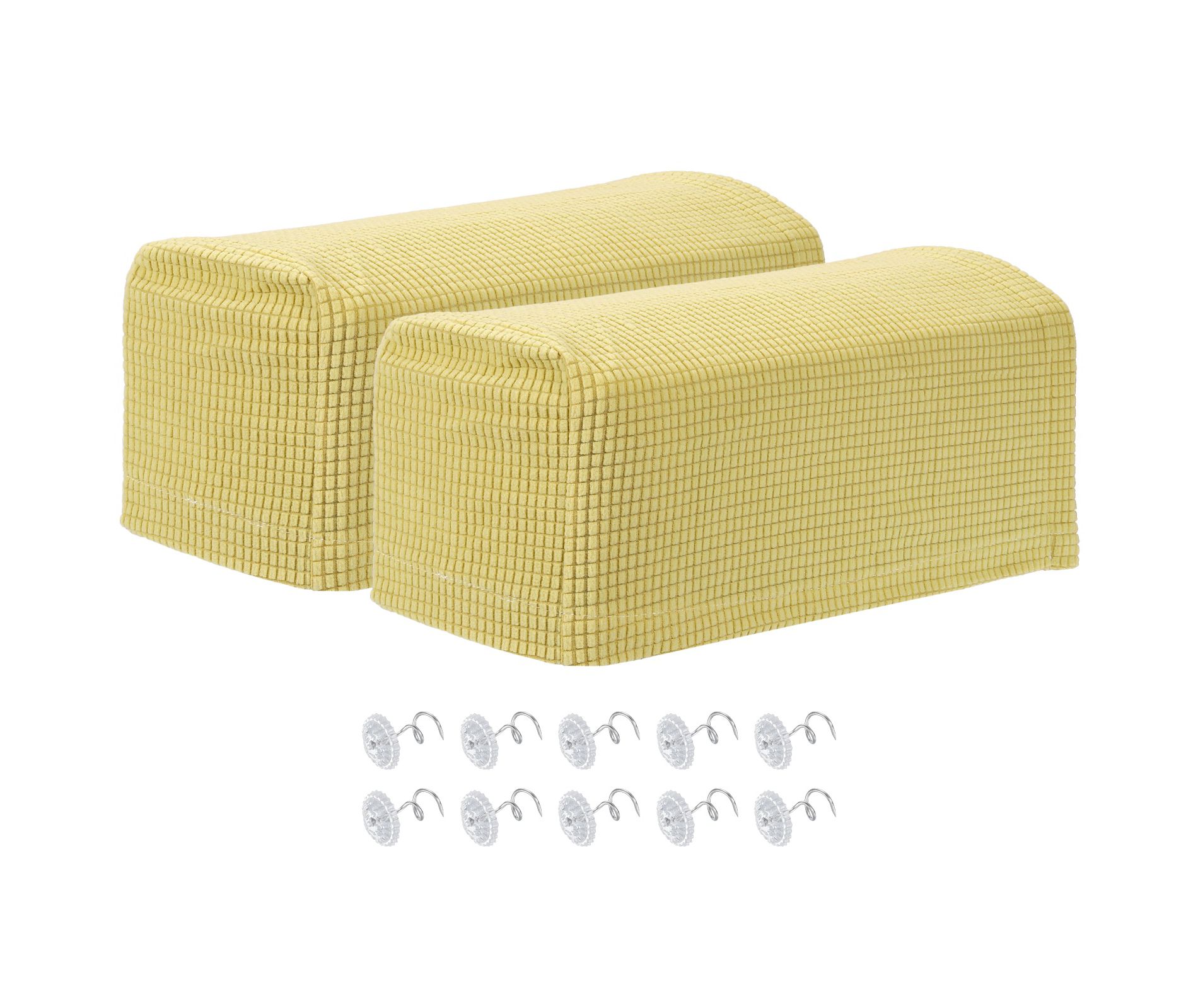 Unique Bargains Anti-Slip Stretch Couch Armrest Slipcovers 2 Pcs Beige