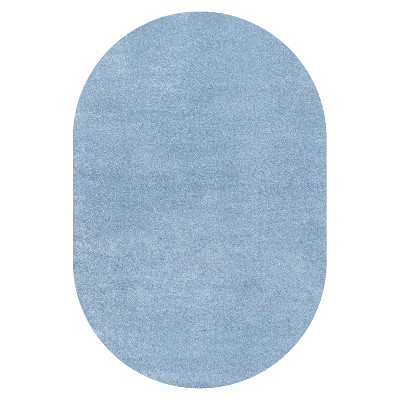 Classic Blue Oval 4' x 6' Synthetic Area Rug