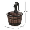 NAYSAYE Fountain Rustic Barrel Pump Hand Crafted Style with Classic Farmhouse Charm for Garden Patio Outdoor, Wood, 19.75"*26.5"*18.87" - 3 of 4