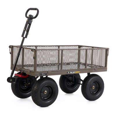 Gorilla Carts Heavy Duty Steel Dump Cart Garden Wagon W/ Quick 